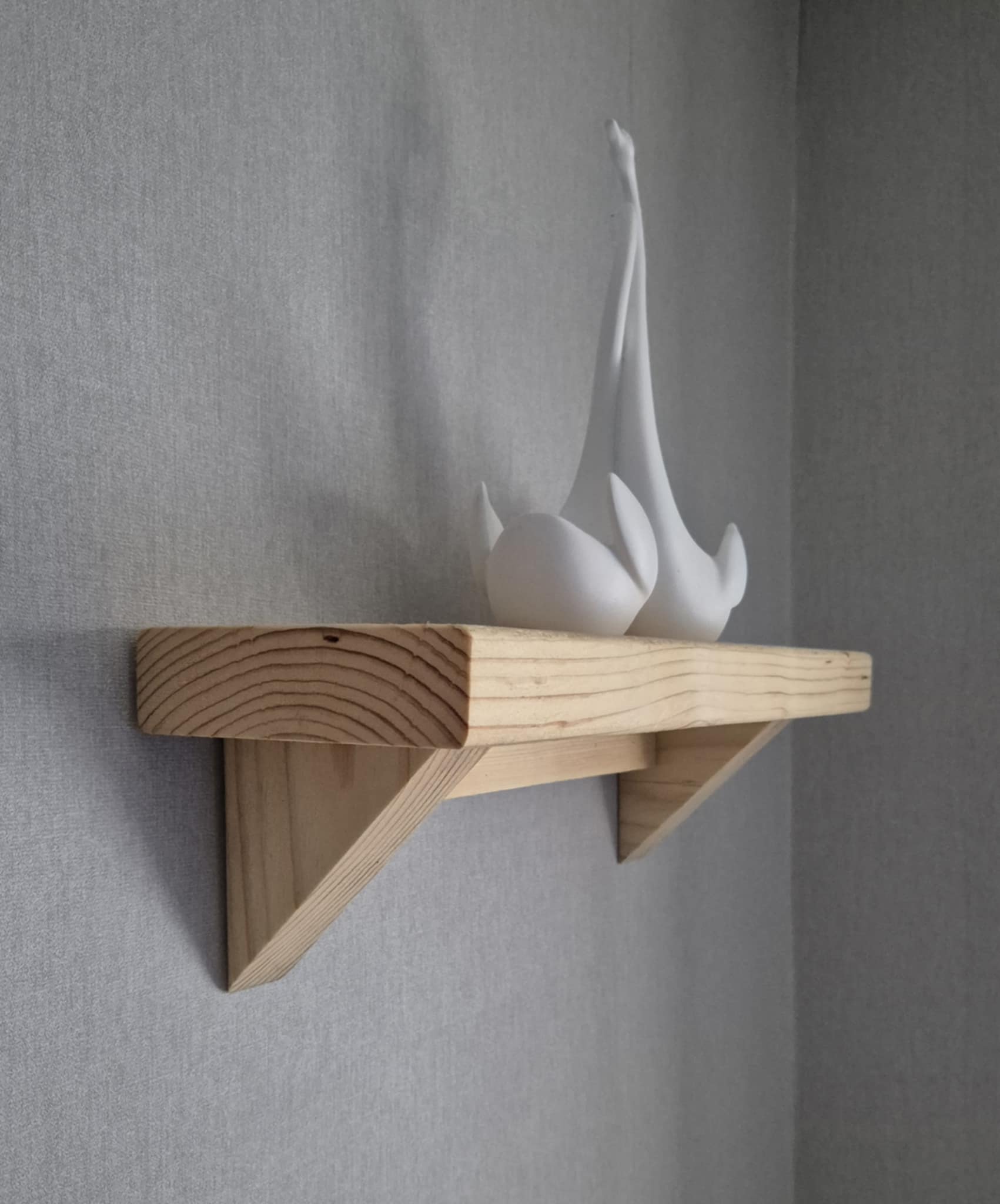 Rustic wood floating shelf 50cm  handmade.
