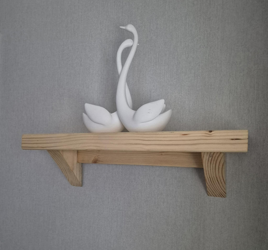 Rustic wood floating shelf 50cm  handmade.
